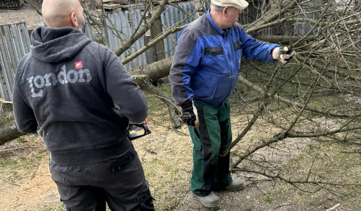 Rozvojový tím v akcii / Upratovanie okolia po plánovanom výrube drevín - foto